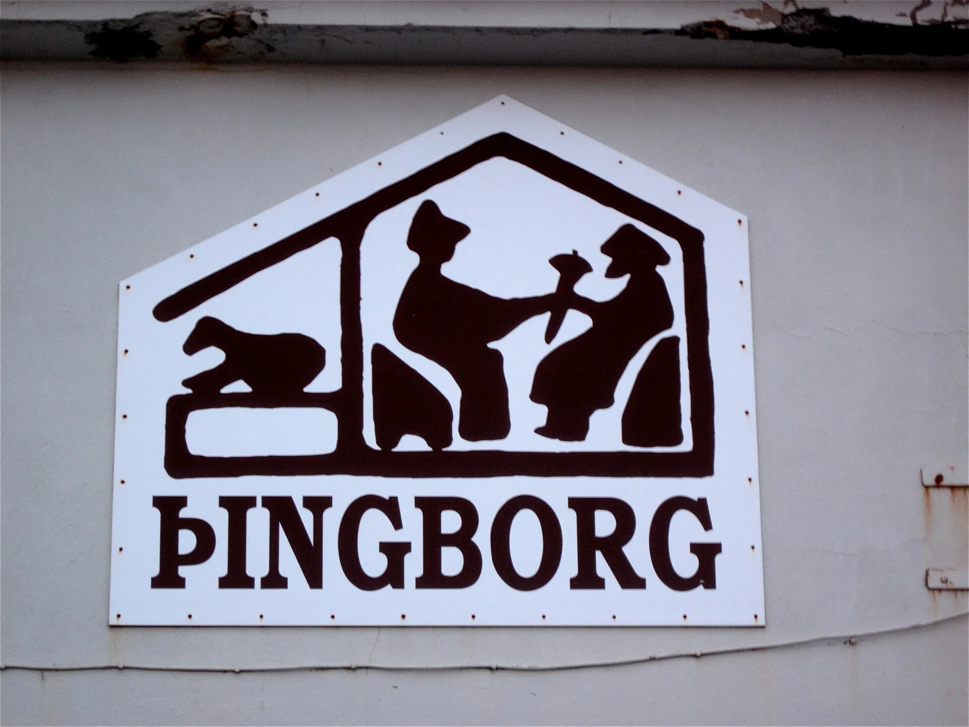 Szyld sklepu z wełną Þingborg koło Selfoss